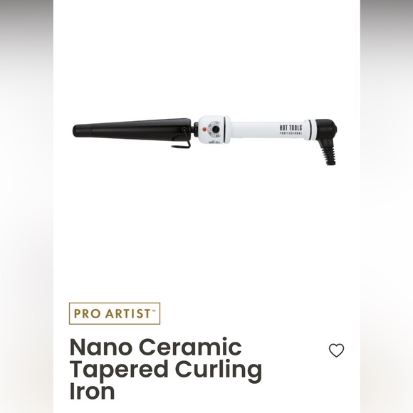 HOT TOOLS NANO CERAMIC TAPERED CURLING IRON [1/2 in to in]